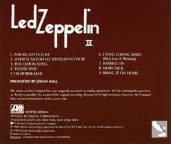 Led Zeppelin II | $B%l%C%I!&%D%'%C%Z%j%s(B II - back